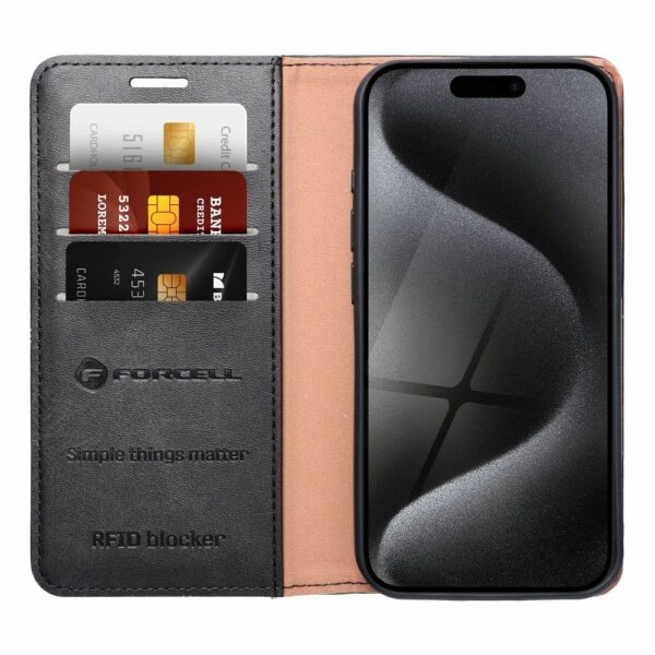 FORCELL F-PROTECT RFID Blocker book case for XIAOMI Redmi 12c black