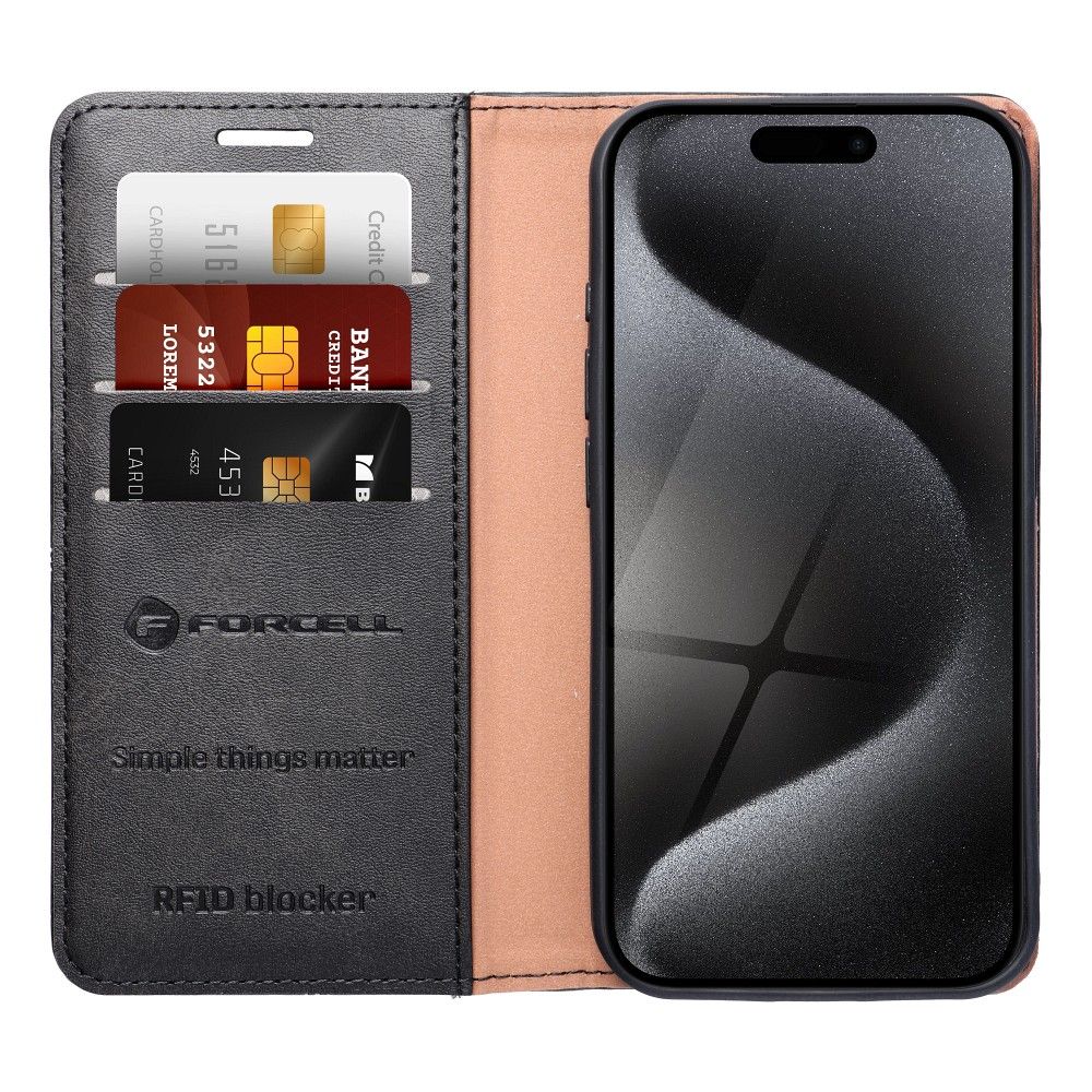 FORCELL F-PROTECT RFID Blocker book case for XIAOMI Redmi 12c black