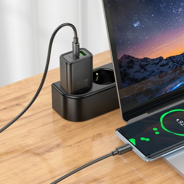 HOCO wall charger USB A + Type C PD QC3.0 3A 20W N61 white