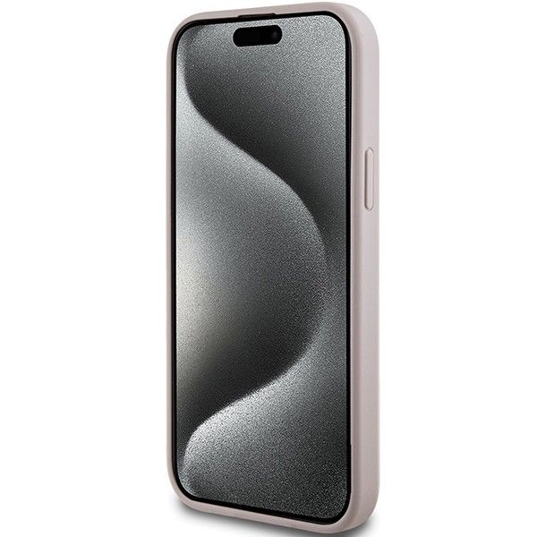 GUESS case for IPHONE 15 Plus compatible with MagSafe GUHMP15MG4GFRP (4G Ring classic logo) pink