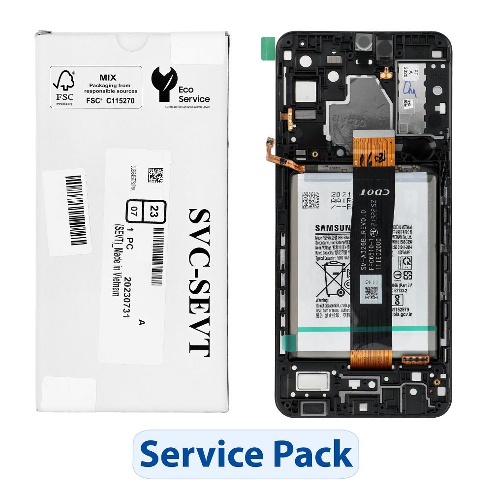 ServicePack LCD Display SAMSUNG A32 5G A326B GH82-25454A with battery
