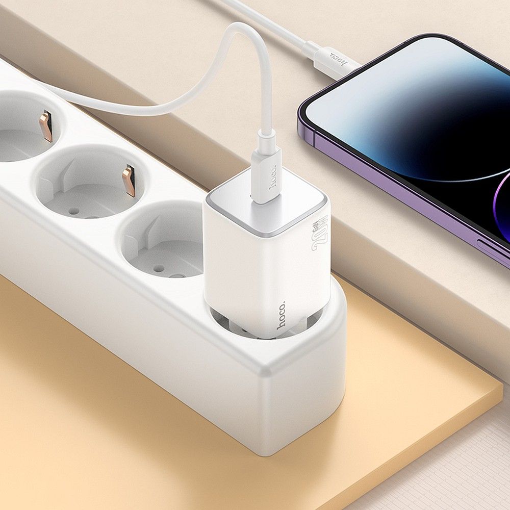 HOCO wall charger Type C + cable Type C to Lightning QC PD 20W N40 white