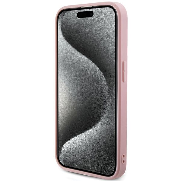 GUESS case for IPHONE 15 Pro GUHCP15LPSAIRSP (Saffiano Iridescent Script) pink