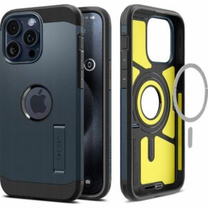 SPIGEN case TOUGH ARMOR MAG compatible with MagSafe for IPHONE 16 Pro Max metal slate