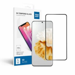 Tempered Glass Blue Star - HUA P60 Pro (full glue/small size) - black Tempered Glass Blue Star