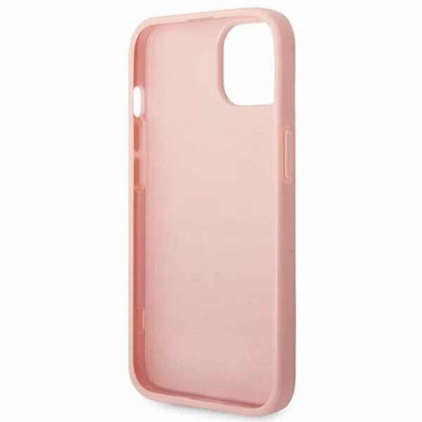 GUESS case for IPHONE 14 Plus GUHCP14MHGGSHP (Glitter Flakes Script Metal Logo) pink