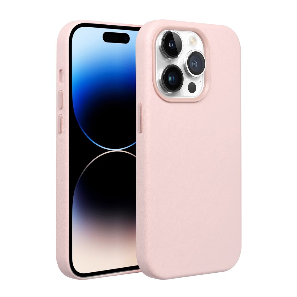 Case LEATHER MAG COVER compatible with MagSafe do IPHONE 16 Plus sand pink