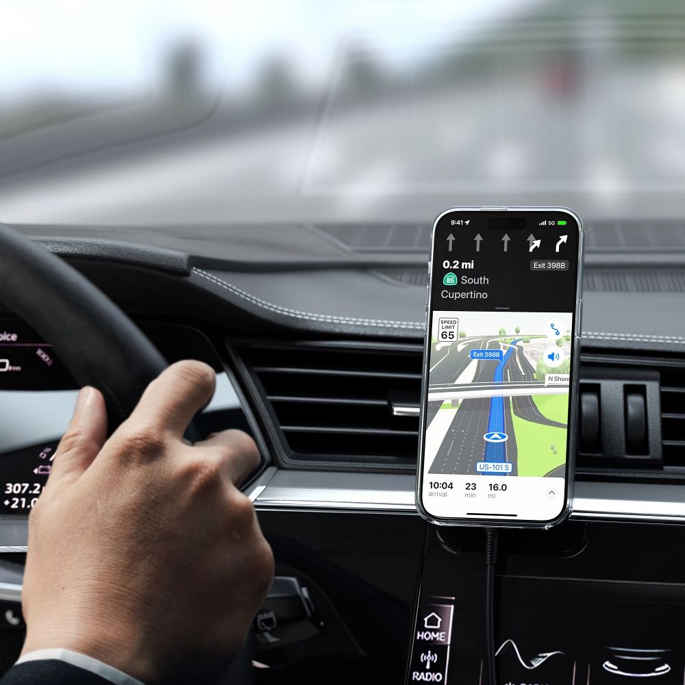 SATECHI magnetic car holder for air vent with wireless chargibg compatible with MagSafe Qi2 15W ST-Q2CCM space gray