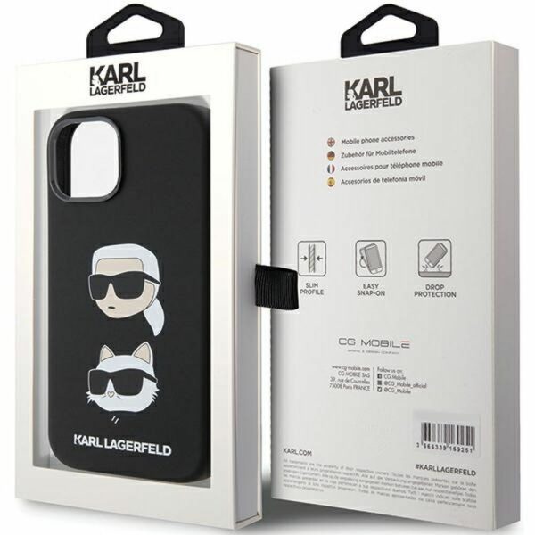 KARL LAGERFELD case for IPHONE 15 KLHCP15SSDHKCNK (Silicone KC) black