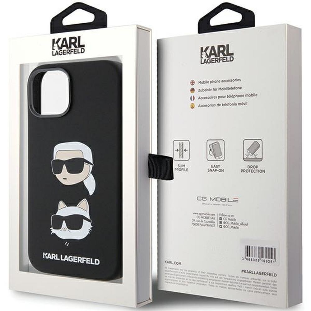KARL LAGERFELD case for IPHONE 15 KLHCP15SSDHKCNK (Silicone KC) black