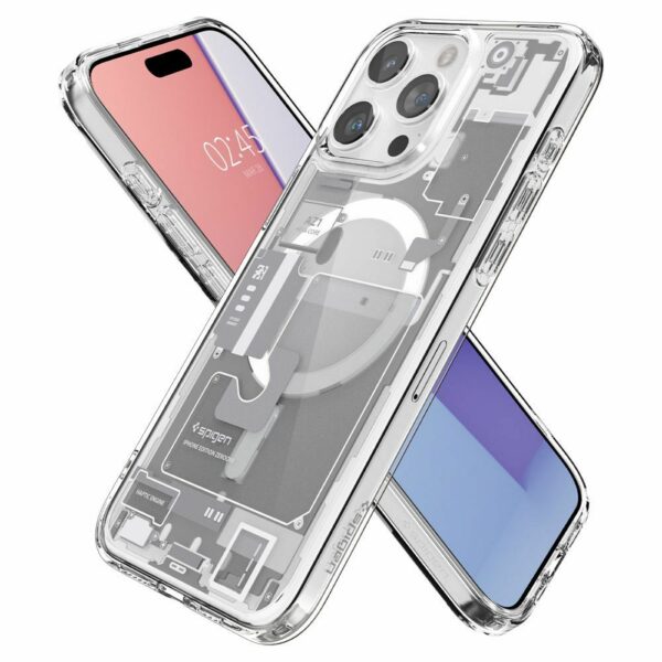 SPIGEN case ULTRA HYBRID MAG compatible with MagSafe for IPHONE 15 Pro zero one white