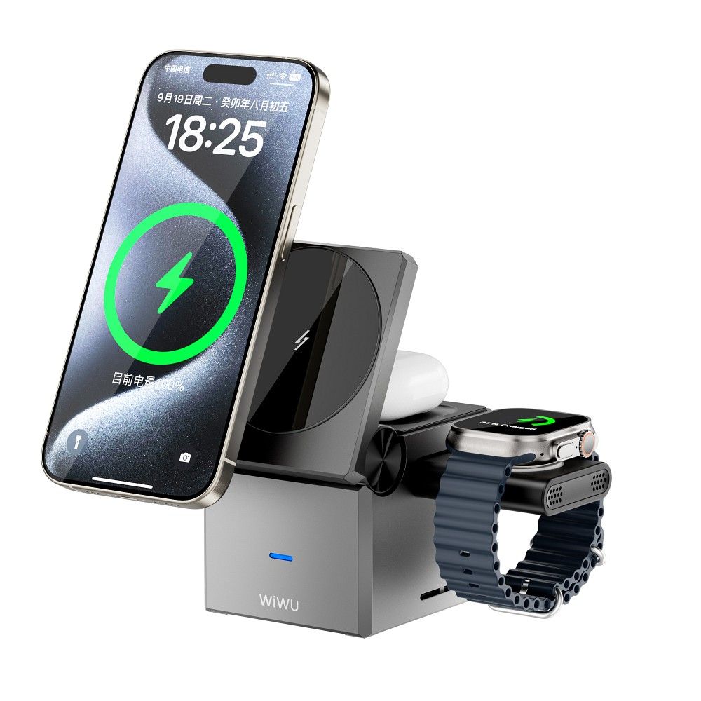WiWU - Foldable Wireless Charger 3in1 Wi-W030 15W
