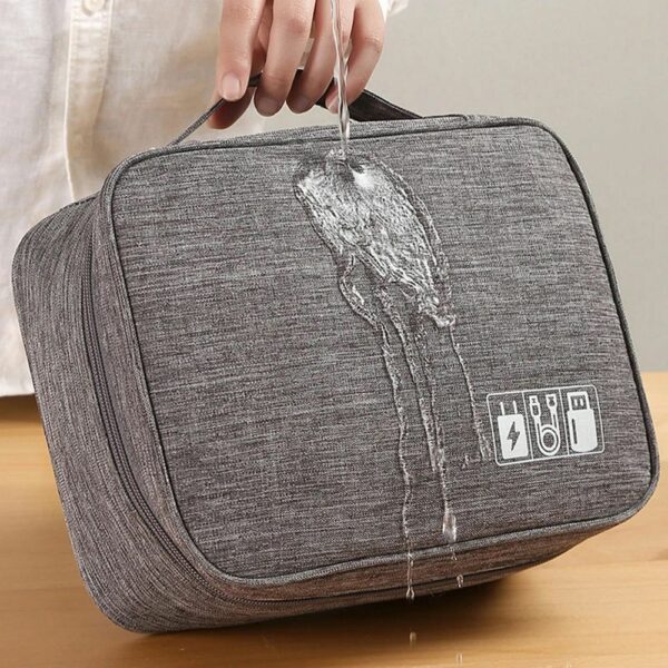 Travel organizer with compartments and handle R-K-1080 gray