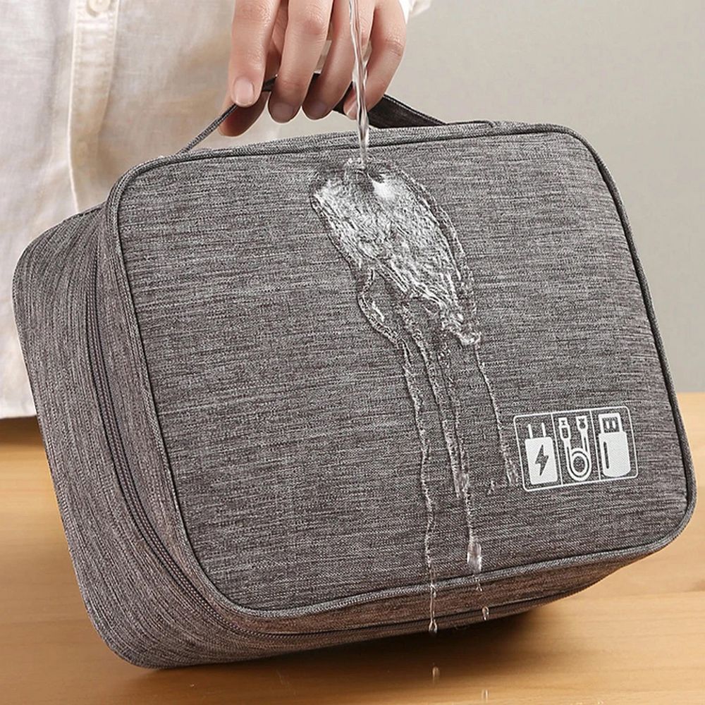 Travel organizer with compartments and handle R-K-1080 gray