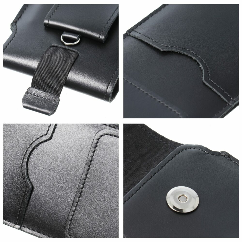 ROYAL - Leather universal flap pocket / black - Size XL - IPHONE 11 / 12 / 13 / SAMSUNG S7 EDGE