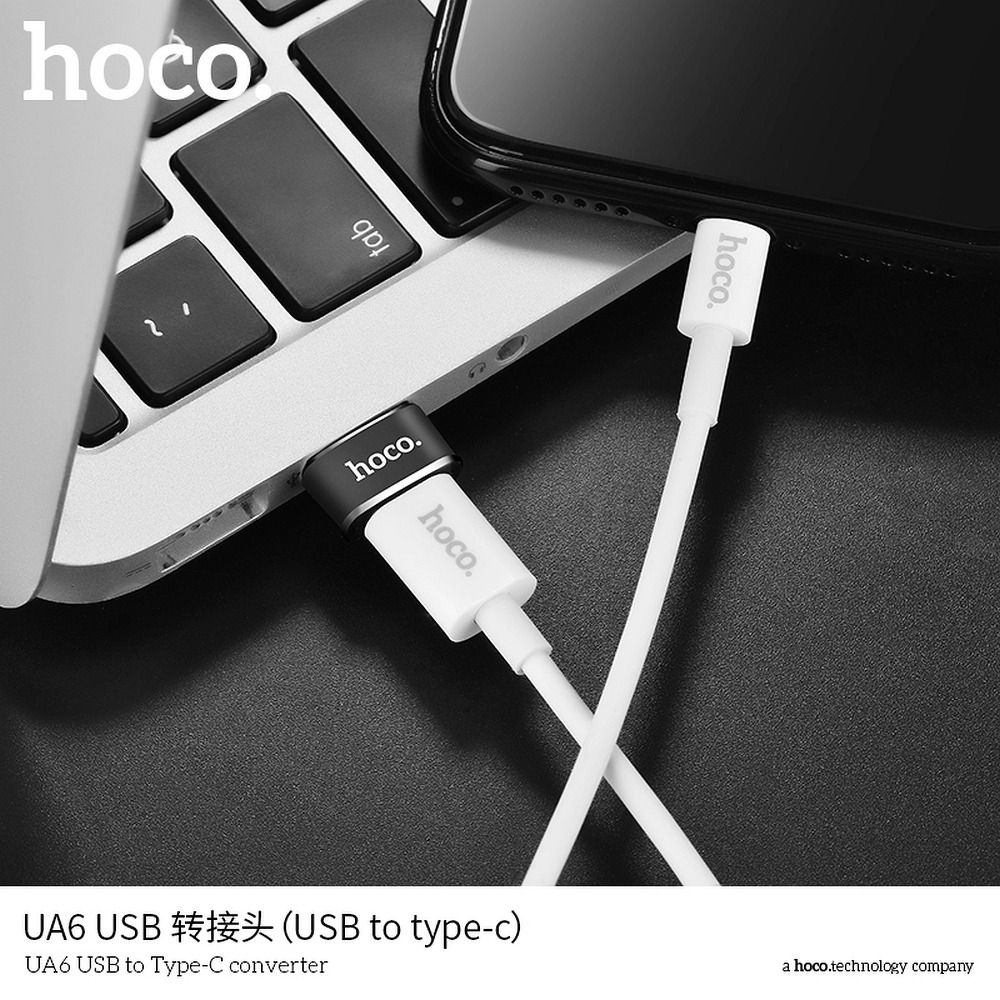 d37e75e9766d4cbdfba555004e8cbd5a HOCO adapter OTG USB A (male) to Type C (female) UA6 black