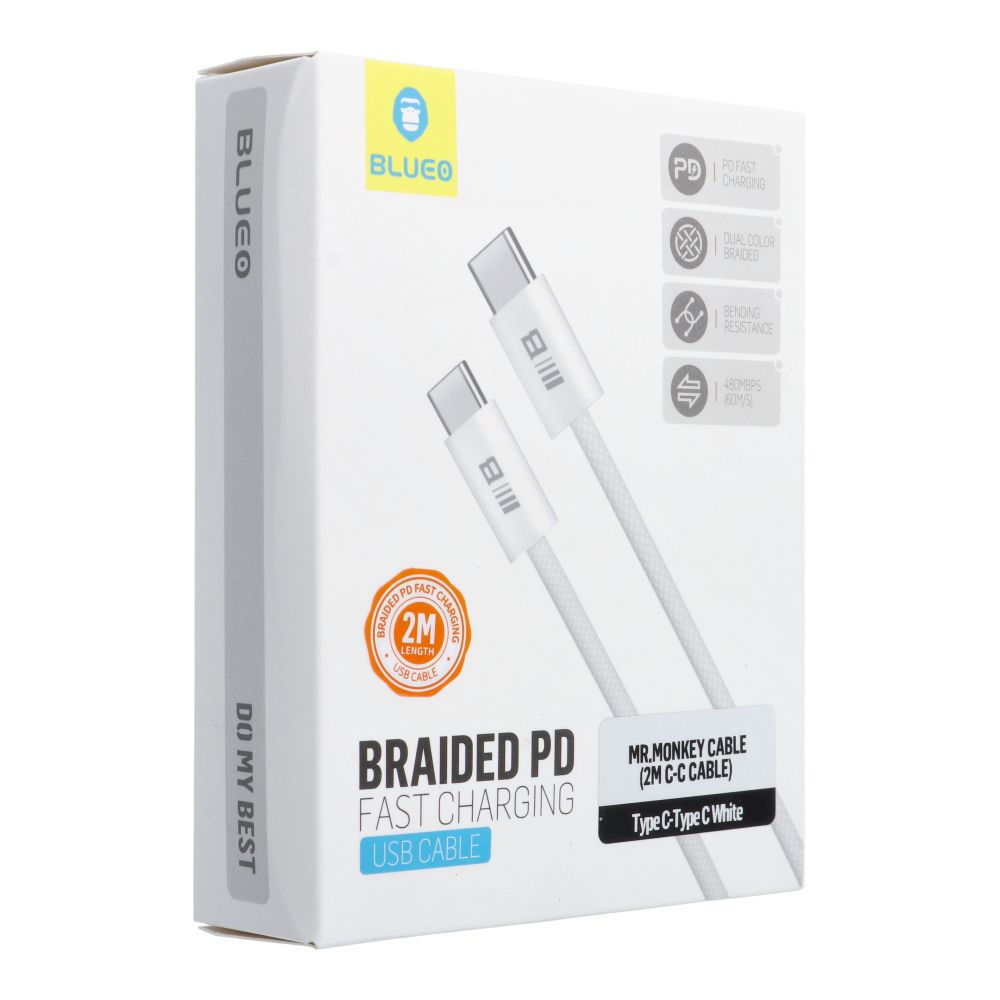 BLUEO cable Type C to Type C QC4.0 60MB/S PD60W 2 m white