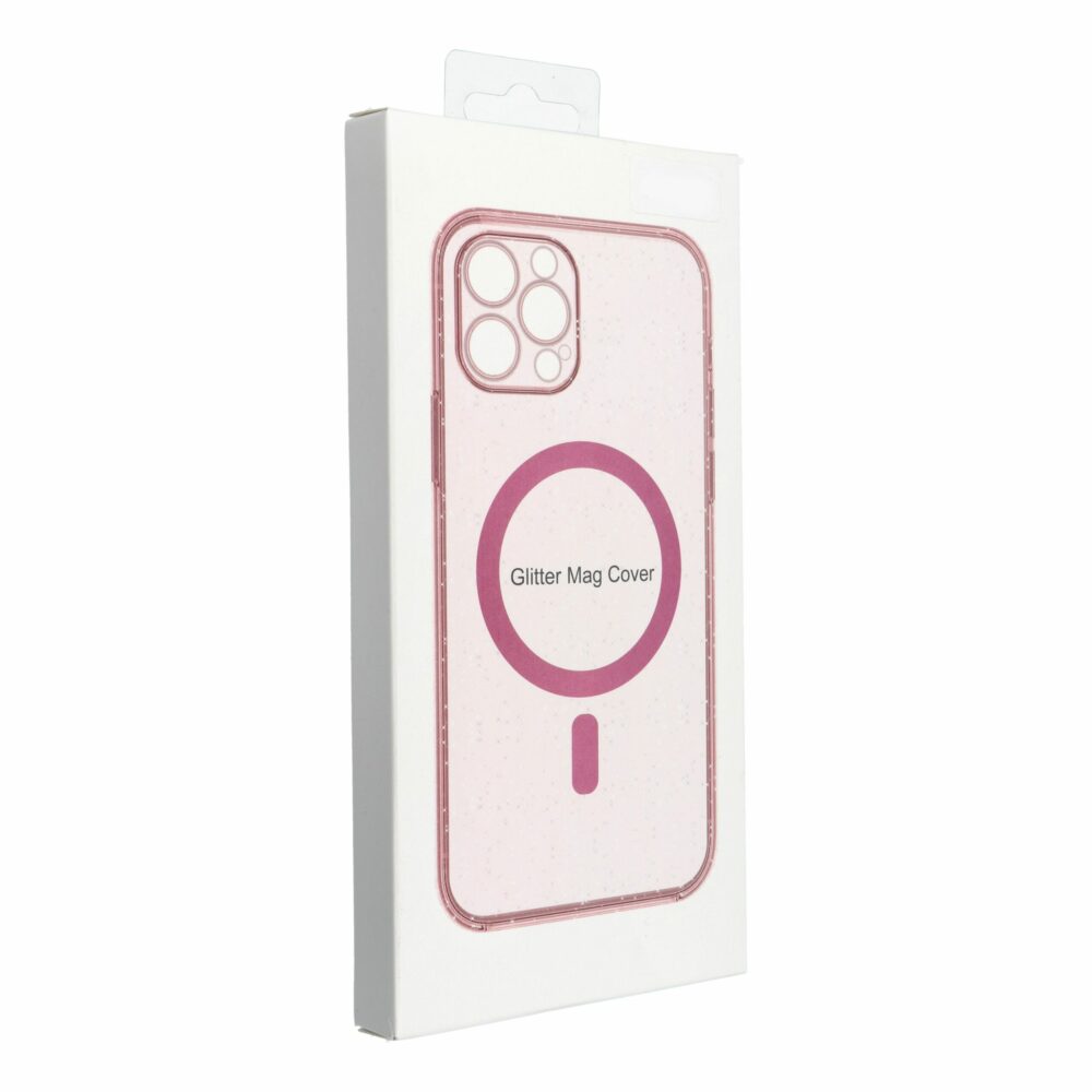 CLEAR MAG COVER case compatible with MagSafe for SAMSUNG S25 pink glitter