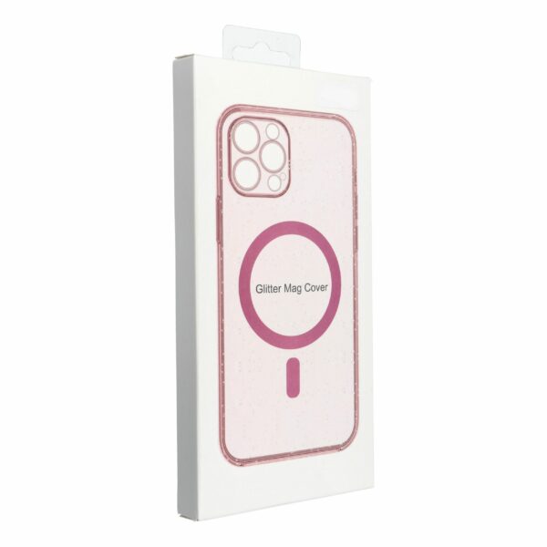 CLEAR MAG COVER case compatible with MagSafe for SAMSUNG S25 pink glitter
