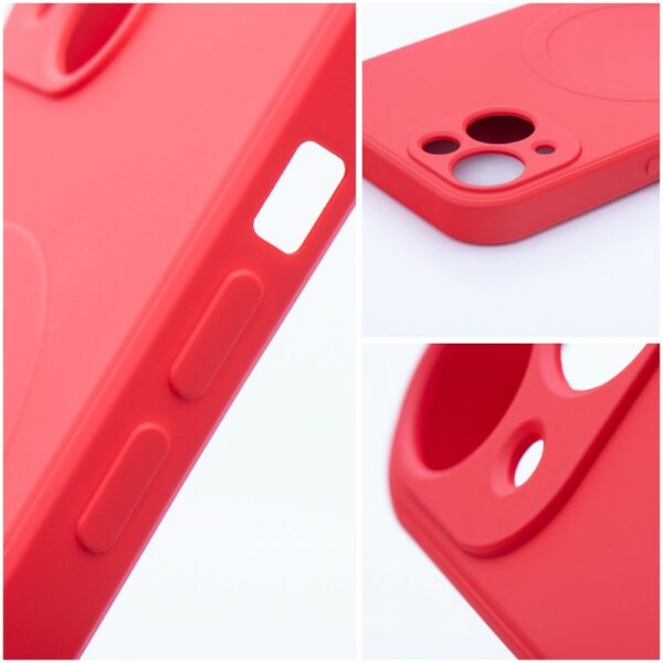 SILICONE MAG COVER case compatible with MagSafe for SAMSUNG A36 red