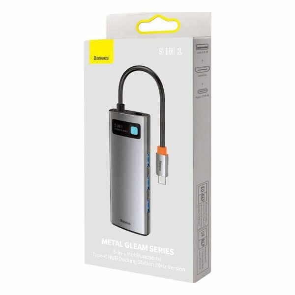 BASEUS adapter HUB 5in1 Type C WKWG020013 0,15 m gray