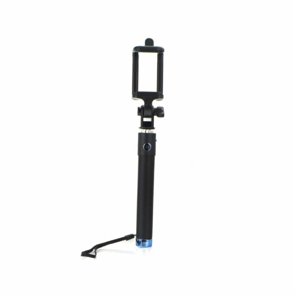 Selfie stick with remote control in handle (cable Jack 3,5 mm) blue