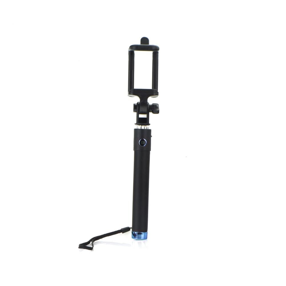 Selfie stick with remote control in handle (cable Jack 3,5 mm) blue