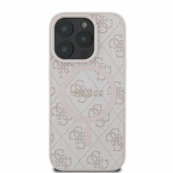 GUESS case for IPHONE 16 Pro Max compatible with MagSafe GUHMP16XG4GFRP (PU 4G Ring Classic Logo) pink