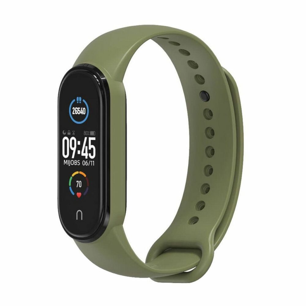 Strap silicone for smartband Xiaomi Mi Band 5 / 6 / 7 green (08)