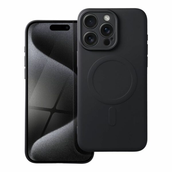 SILICONE MAG COVER case compatible with MagSafe for IPHONE 15 Pro Max black