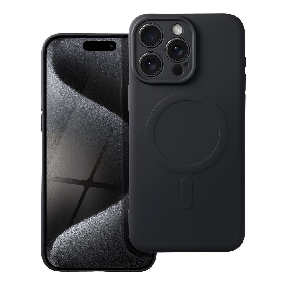 SILICONE MAG COVER case compatible with MagSafe for IPHONE 15 Pro Max black