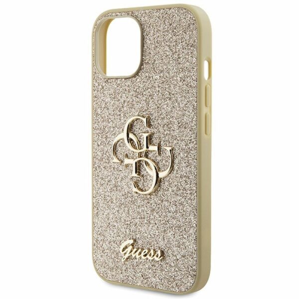 GUESS case for IPHONE 15 GUHCP15SHG4SGD (Fixed Glitter Big 4G) gold