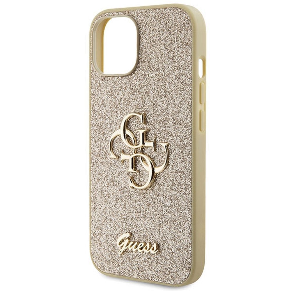 GUESS case for IPHONE 15 GUHCP15SHG4SGD (Fixed Glitter Big 4G) gold