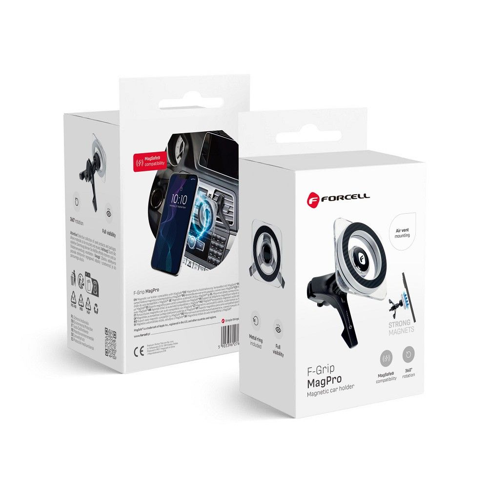 FORCELL F-GRIP Mag Pro magnetic car holder for air vent compatible with MagSafe black