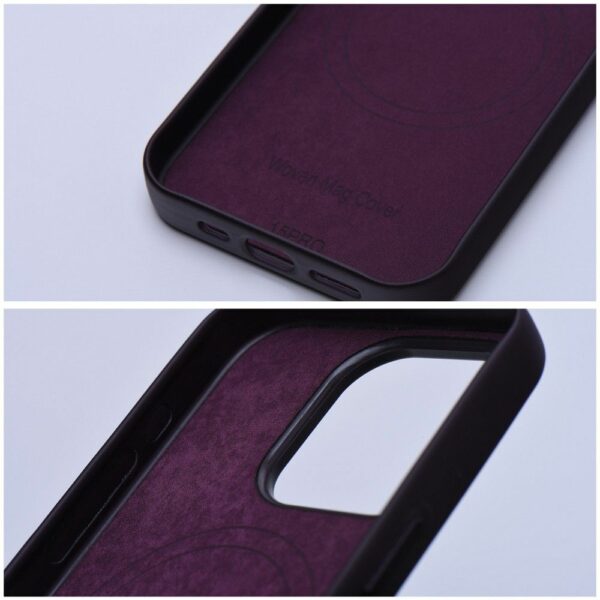 WOVEN MAG COVER case compatible with MagSafe for IPHONE 13 Pro Max burgundy