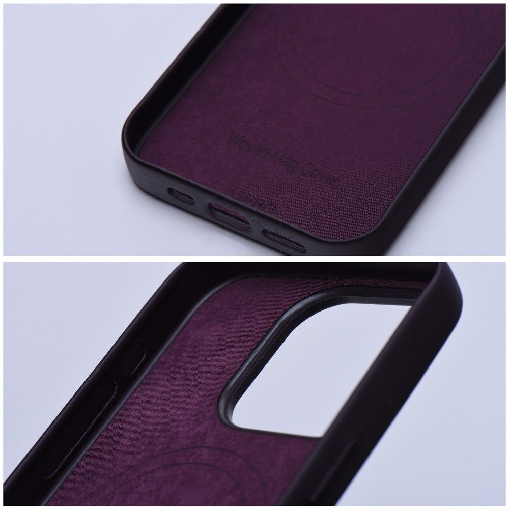WOVEN MAG COVER case compatible with MagSafe for IPHONE 13 Pro Max burgundy