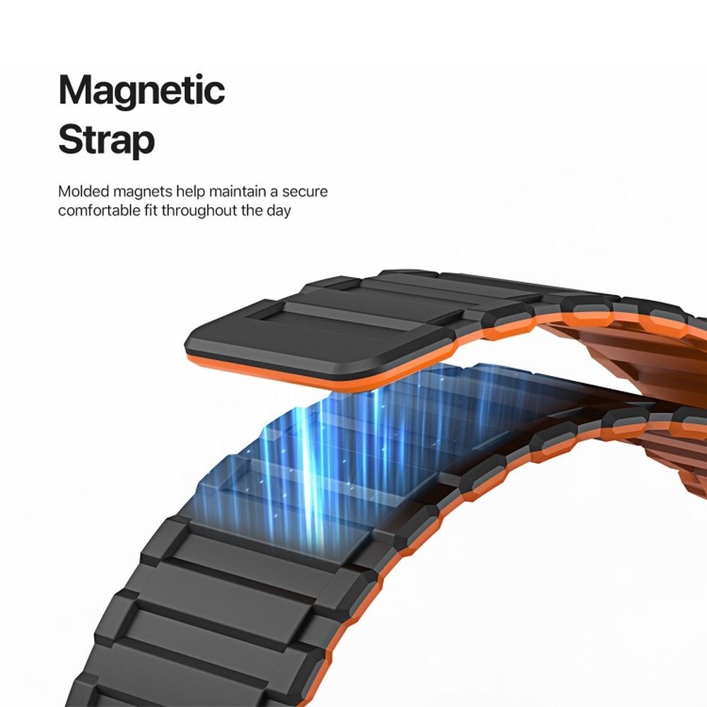 DUX DUCIS strap KJ nylon for Apple Watch 42 / 44 / 45 / 49 mm black/orange