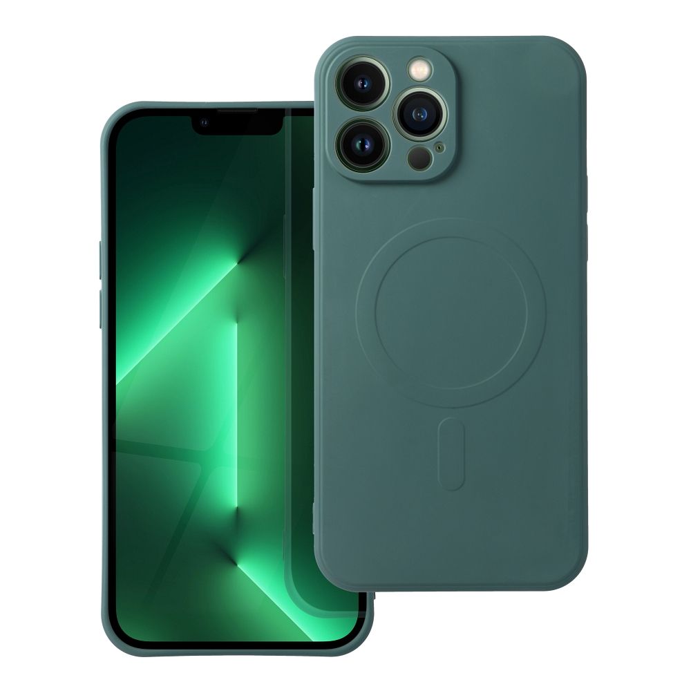 SILICONE MAG COVER case compatible with MagSafe for SAMSUNG S25 Edge dark green