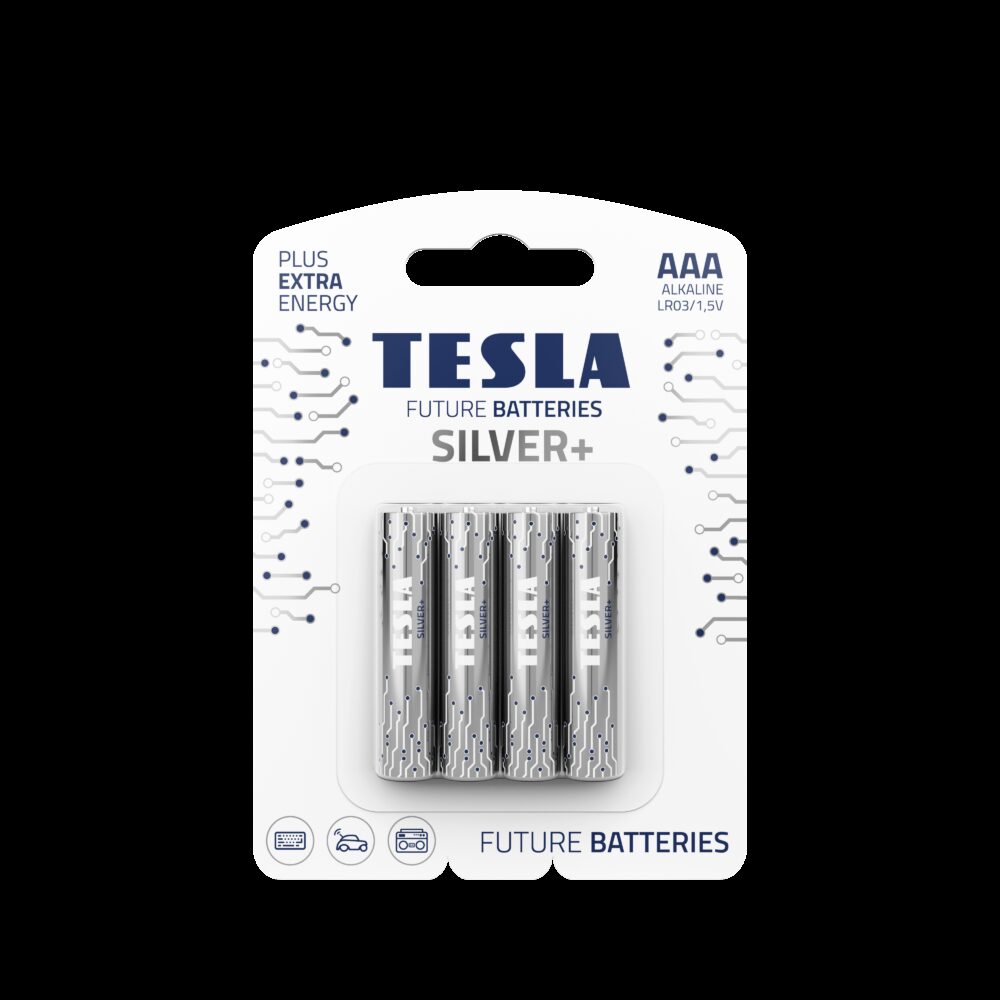 TESLA alkaline battery R3 (AAA) SILVER+ [4x120] 4 pcs