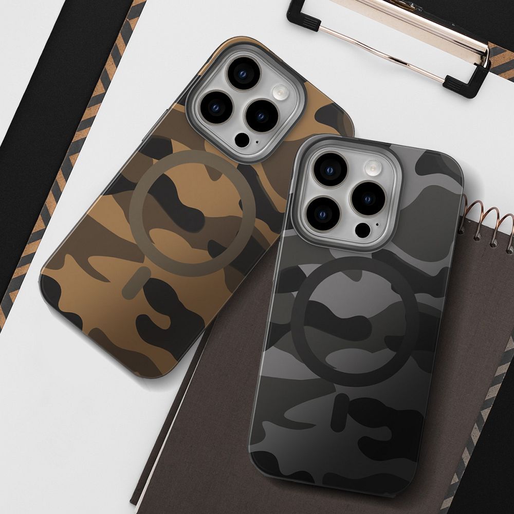 FORCELL F-PROTECT Levels with Dual Layer 4D technology, Military Drop-Test compatible with MagSafe for SAMSUNG S25 PLUS desert camo