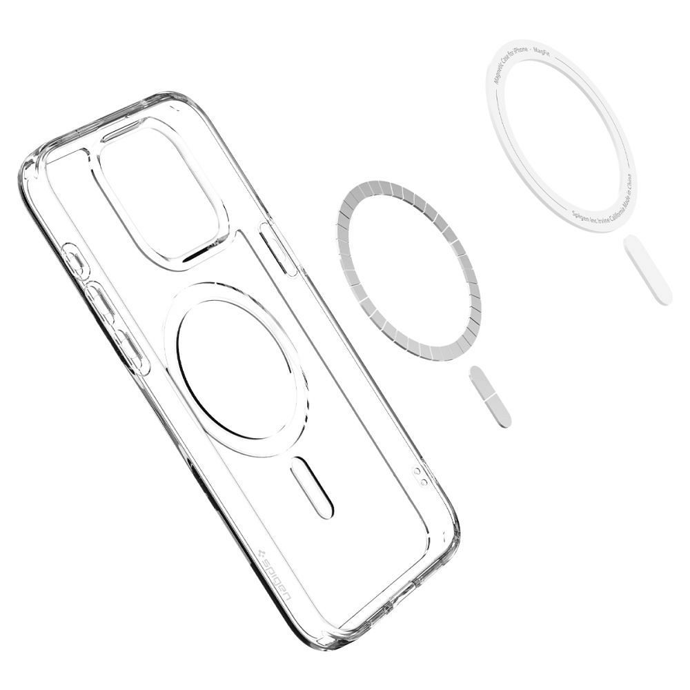 SPIGEN case ULTRA HYBRID MAG compatible with MagSafe for IPHONE 15 Pro white