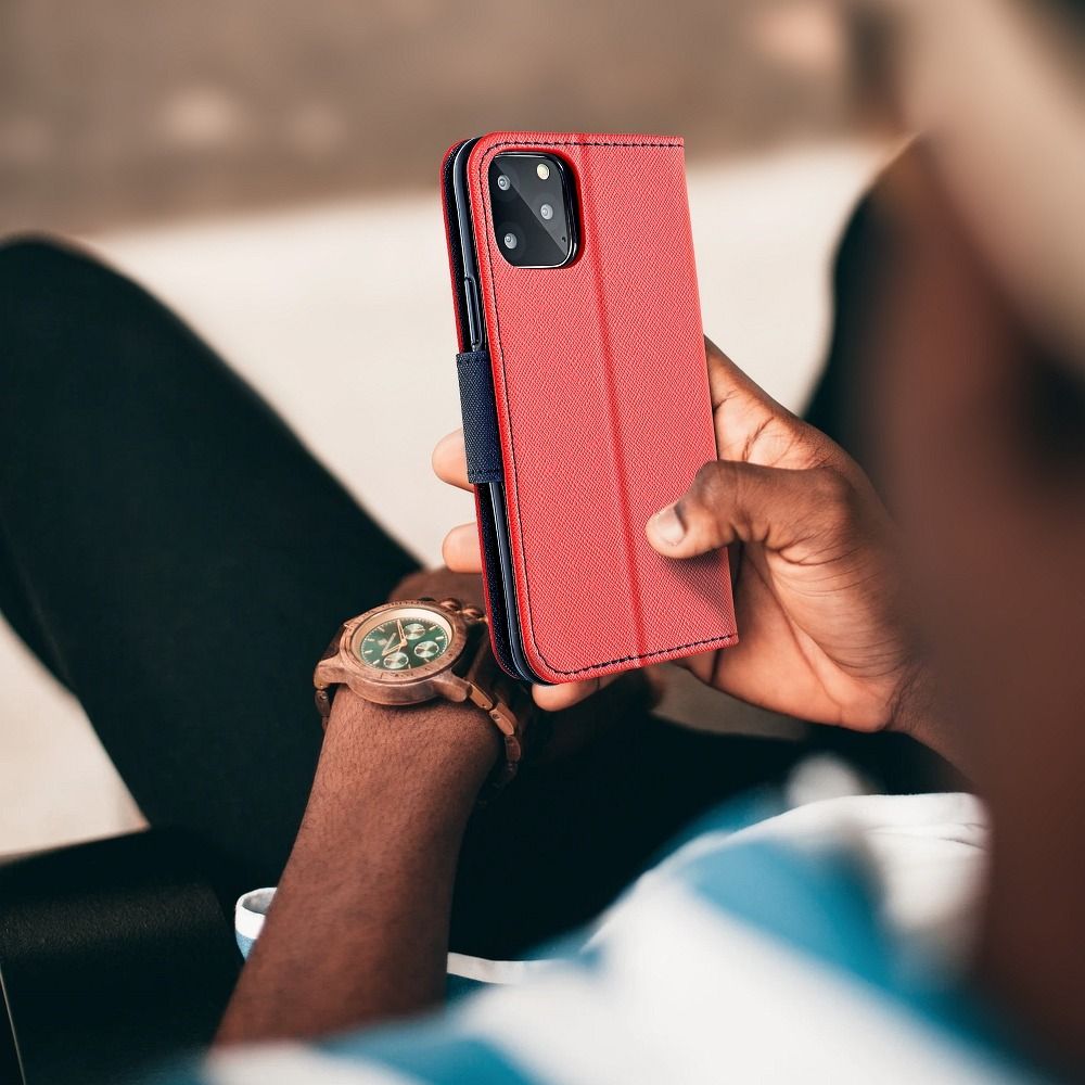 FANCY Book case for SAMSUNG A10 red/navy