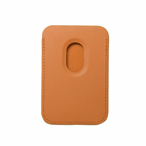 LEATHER MAG WALLET compatible with MagSafe orange