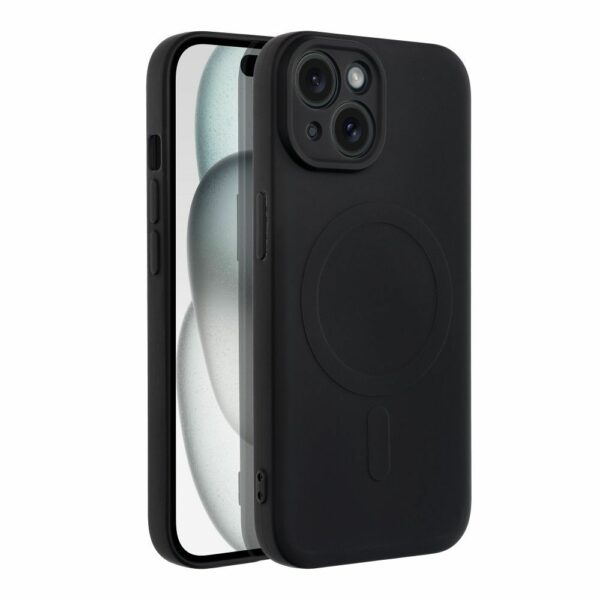 SILICONE MAG COVER case compatible with MagSafe for IPHONE 15 black