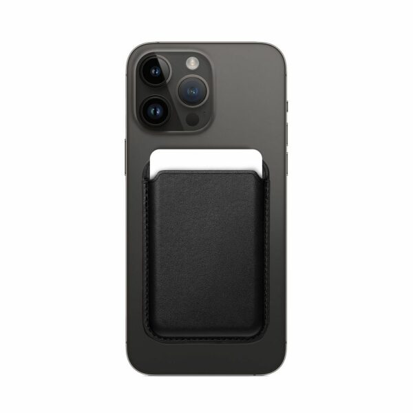 LEATHER MAG WALLET compatible with MagSafe black