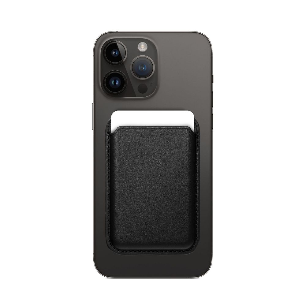 LEATHER MAG WALLET compatible with MagSafe black