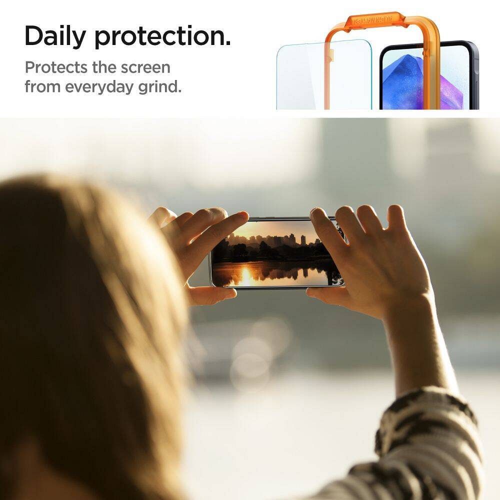dc477927aafd4dd3ec5312ed9c450080 SPIGEN tempered glass ALM GLAS. TR 2-pack for SAMSUNG A55 5G clear