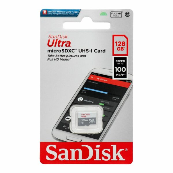 SANDISK memory card ULTRA SDXC 128GB 100MB/s class 10