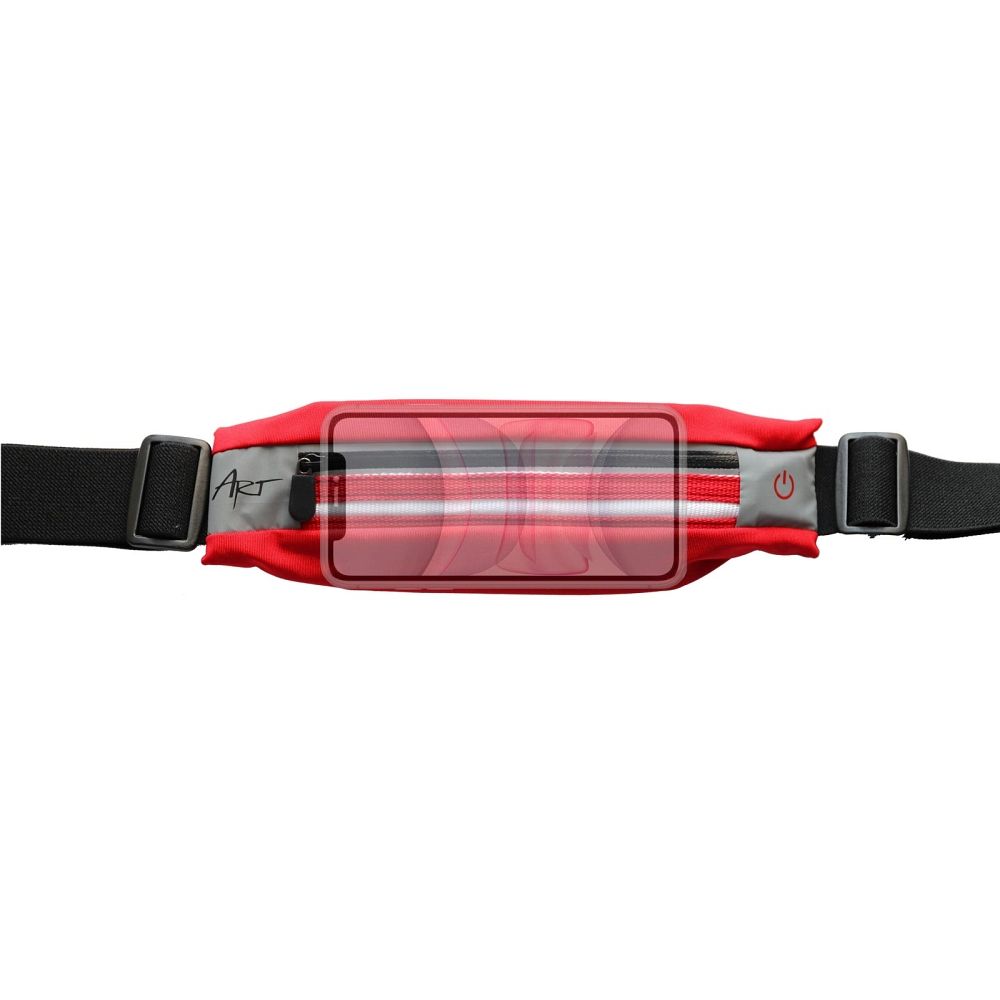 ART sport belt with case and light APS-01R red