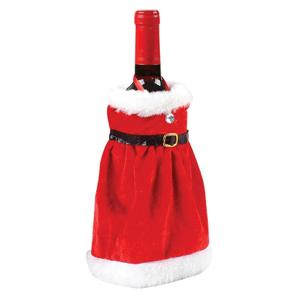 dd688a364de7e9516ebc0bbbbccde0b8 Christmas Bottle Cover "Christmas Dress" Pattern RC-K-301 Multicolor Bottle Decoration for the Holidays This charming bottle cover in the shape of a Christmas dress is a delightful way to decorate bottles during the Christmas season. Perfect for gifts, Christmas table decorations, or as a fun addition to bottles of drinks during holiday parties. Colorful, Festive Design The cover features a cheerful mix of red, green, and white, creating a joyful holiday atmosphere. It looks like a mini dress, giving the bottle a unique and decorative touch. Versatile Use Ideal for wine, champagne, juice, or any other bottles. A perfect way to transform an ordinary bottle into a festive holiday decoration. Great Gift Idea This bottle cover also makes a great gift idea – a decorated bottle becomes an original and special present for loved ones. ✅ Specifications: Model: RC-K-301 Pattern: Christmas dress Color: Multicolor (red, green, white) Use: Bottle decoration, gift, Christmas table ornament Material: Fabric ✨ Add a touch of holiday magic – beautiful bottle cover for your celebrations!